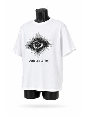 SHEIN White Men's Size Small White Graphic Tee Don't Talk To Me T-Shirt NWT